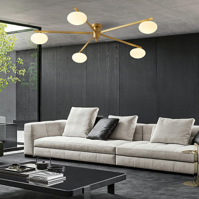 Minimalist Semi-Flush Mount Lamp – Radial Design