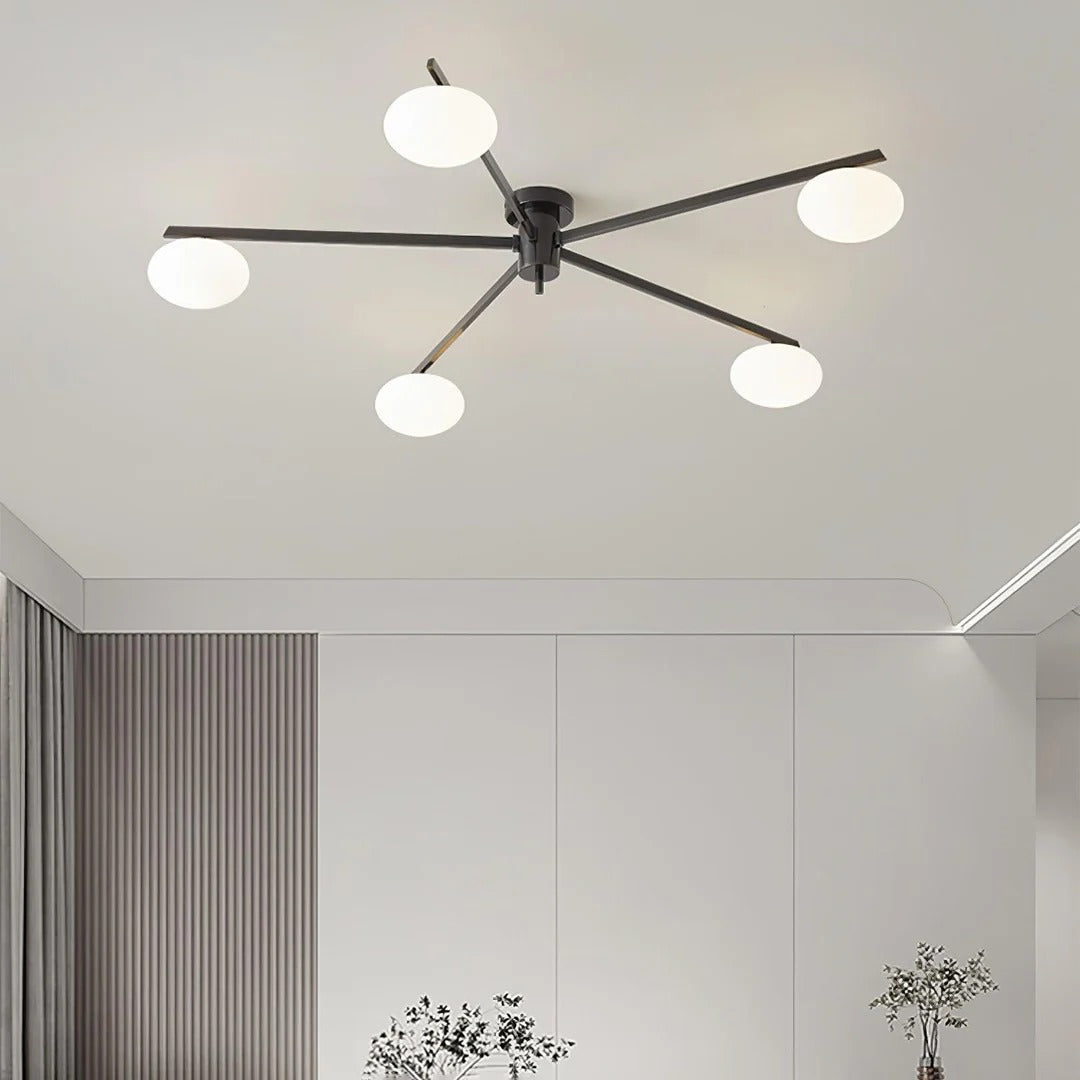 Minimalist Semi-Flush Mount Lamp – Radial Design