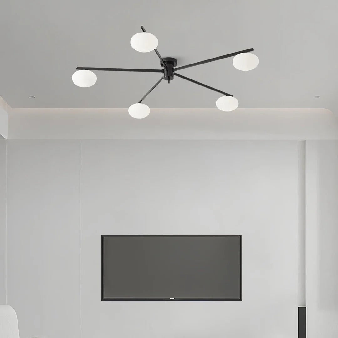 Minimalist Semi-Flush Mount Lamp – Radial Design