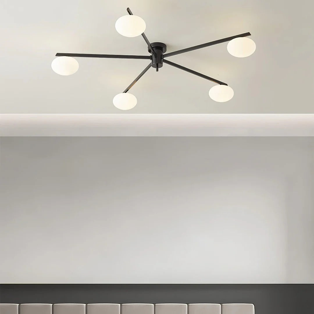 Minimalist Semi-Flush Mount Lamp – Radial Design