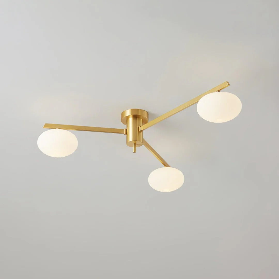 Minimalist Semi-Flush Mount Lamp – Radial Design