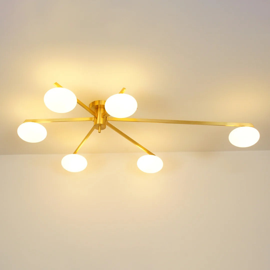 Minimalist Semi-Flush Mount Lamp – Radial Design
