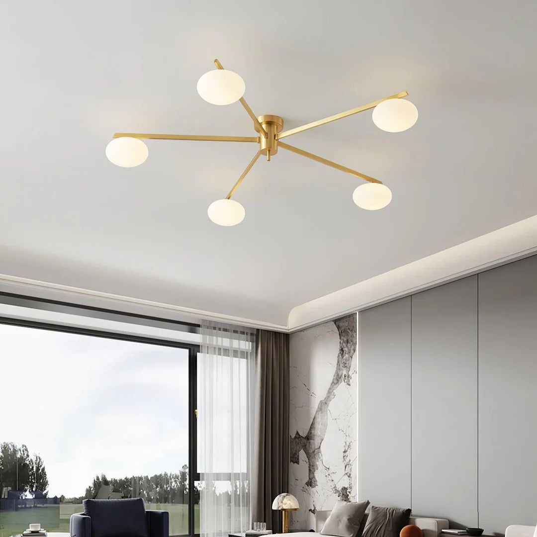 Minimalist Semi-Flush Mount Lamp – Radial Design