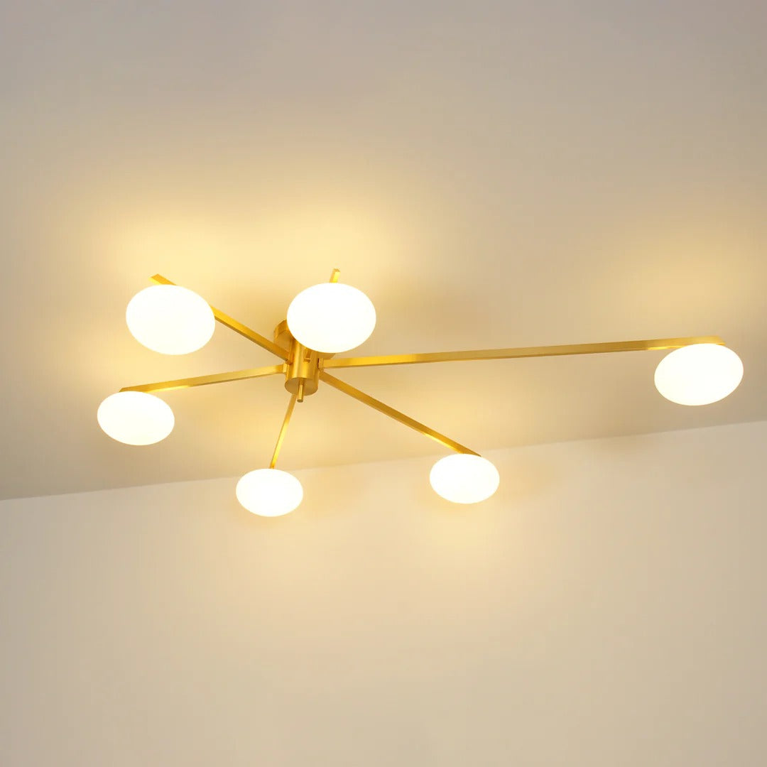 Minimalist Semi-Flush Mount Lamp – Radial Design