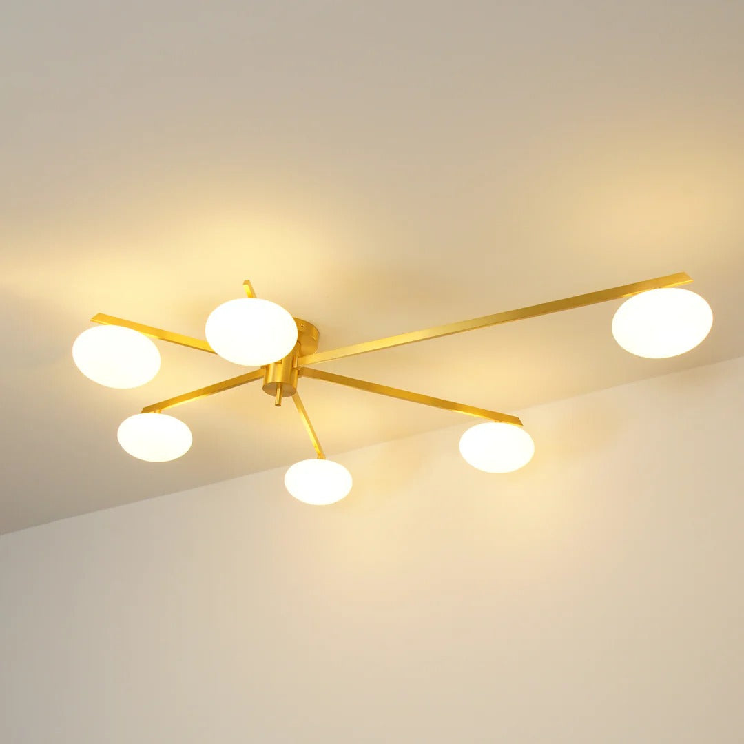 Minimalist Semi-Flush Mount Lamp – Radial Design