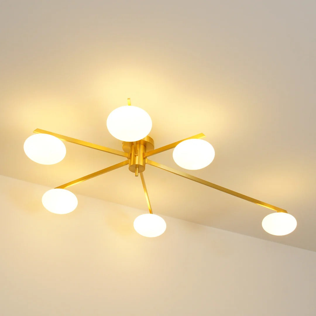 Minimalist Semi-Flush Mount Lamp – Radial Design