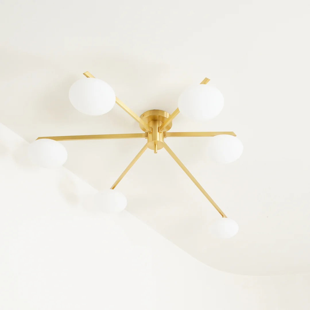 Minimalist Semi-Flush Mount Lamp – Radial Design