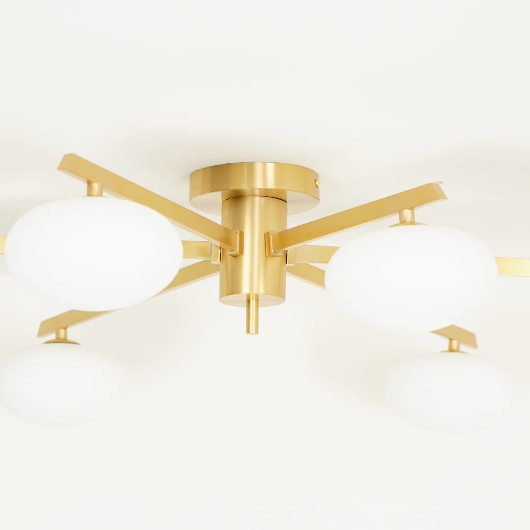 Minimalist Semi-Flush Mount Lamp – Radial Design