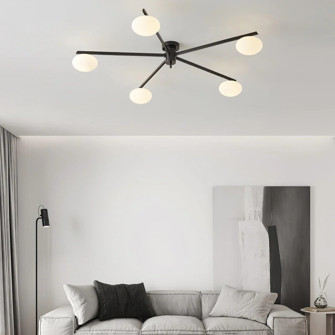 Minimalist Semi-Flush Mount Lamp – Radial Design