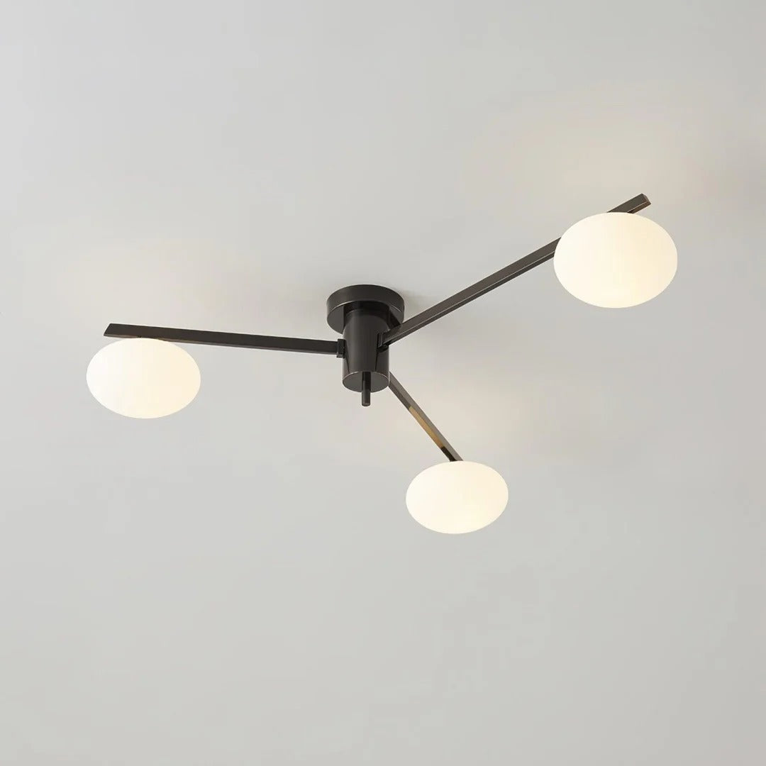Minimalist Semi-Flush Mount Lamp – Radial Design