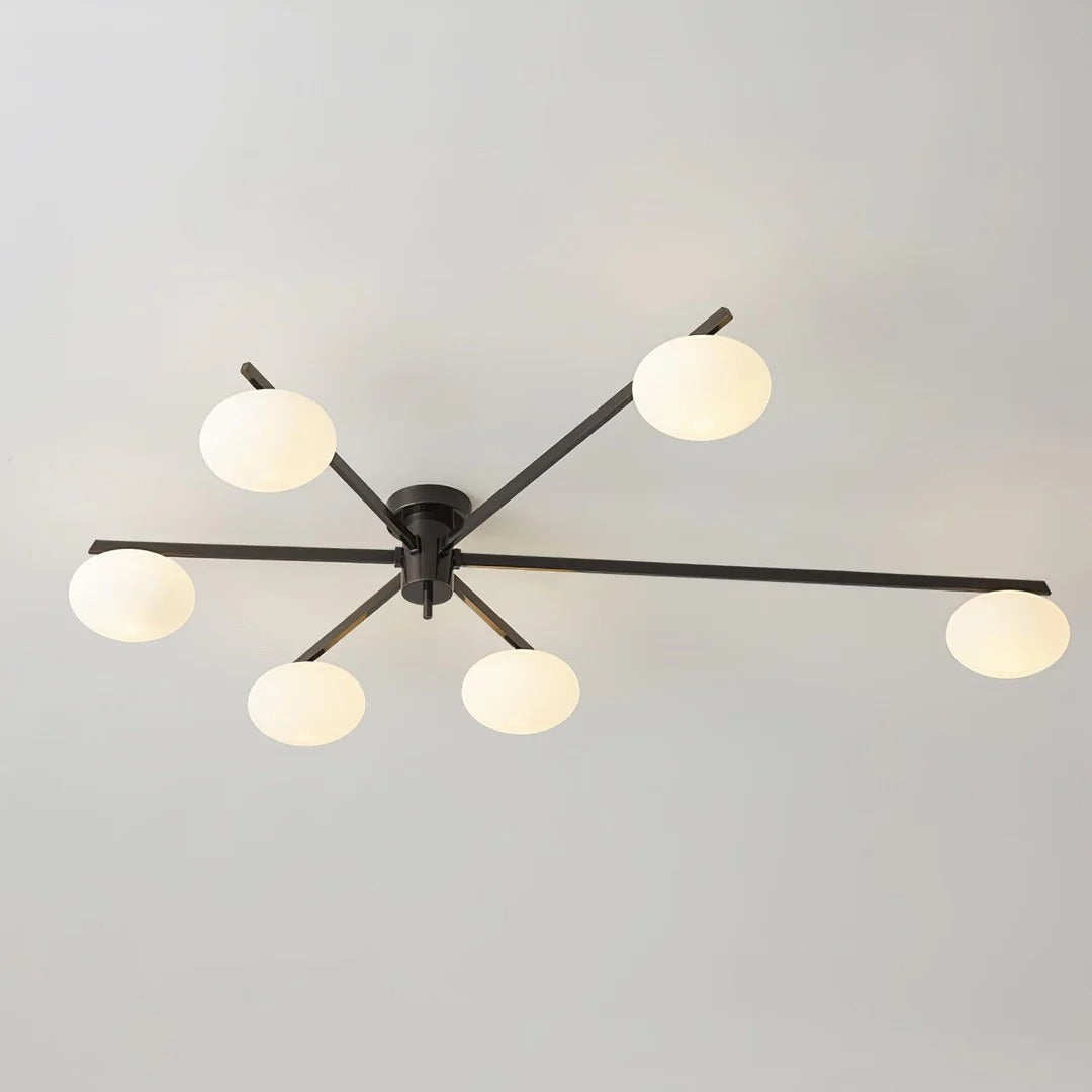 Minimalist Semi-Flush Mount Lamp – Radial Design