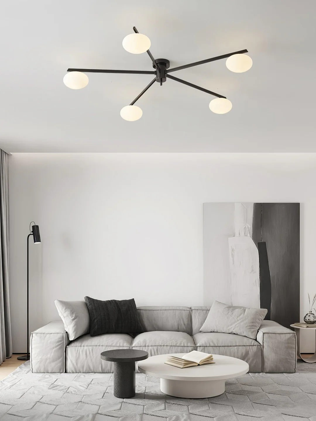 Minimalist Semi-Flush Mount Lamp – Radial Design
