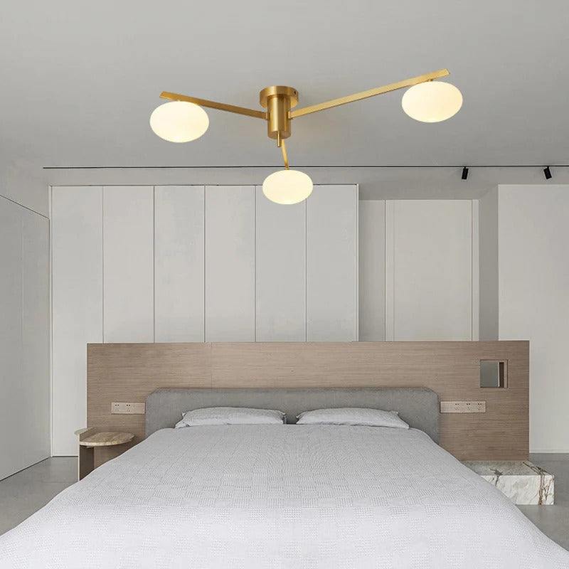 Minimalist Semi-Flush Mount Lamp – Radial Design