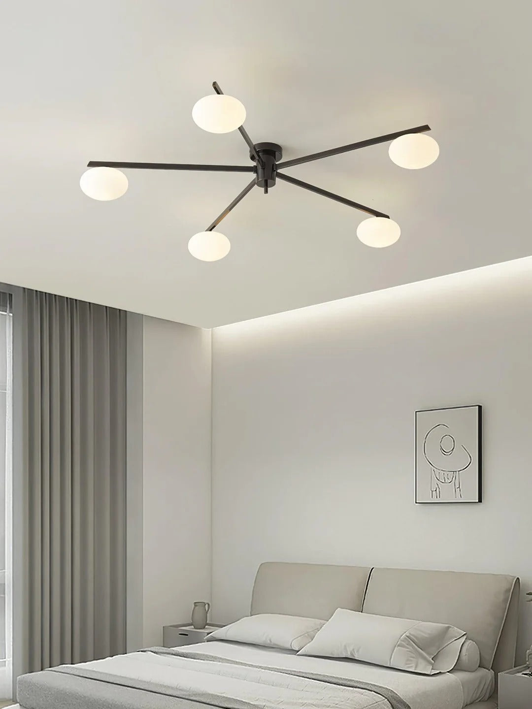 Minimalist Semi-Flush Mount Lamp – Radial Design