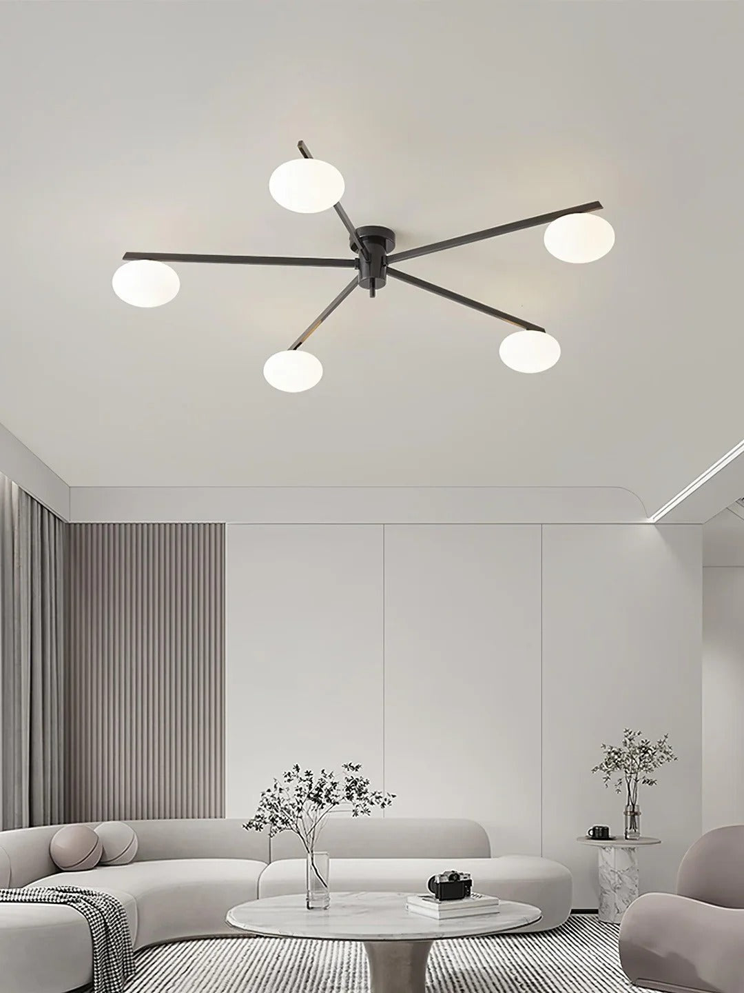 Minimalist Semi-Flush Mount Lamp – Radial Design