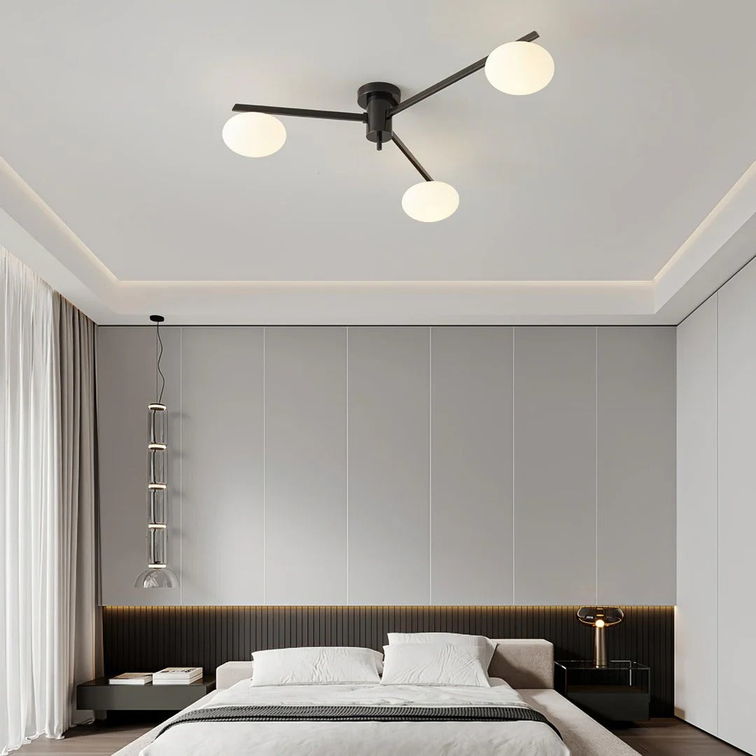Minimalist Semi-Flush Mount Lamp – Radial Design