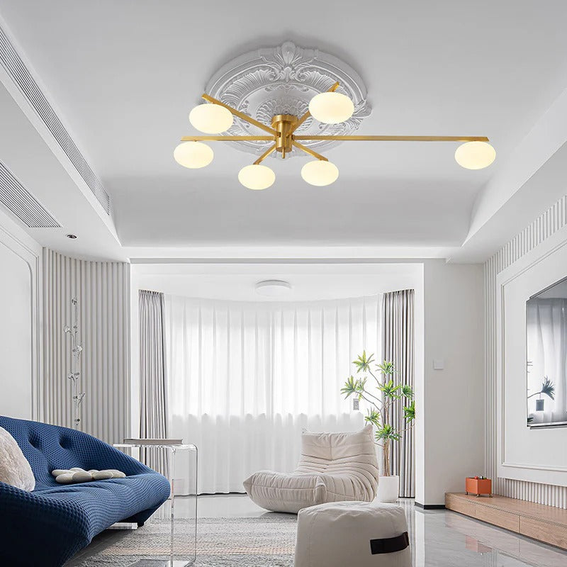 Minimalist Semi-Flush Mount Lamp – Radial Design