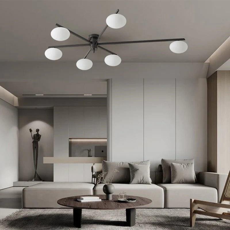 Minimalist Semi-Flush Mount Lamp – Radial Design