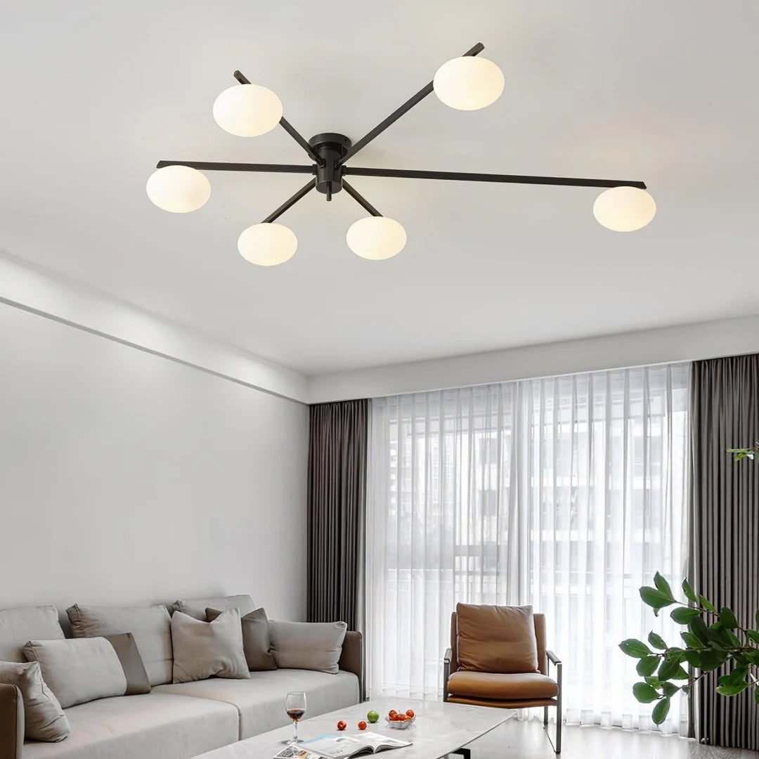 Minimalist Semi-Flush Mount Lamp – Radial Design