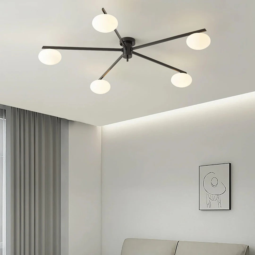 Minimalist Semi-Flush Mount Lamp – Radial Design