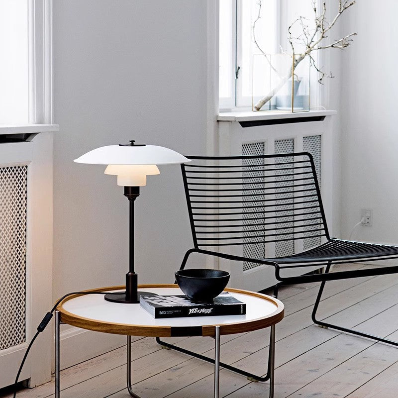 Mid-Century Modern Table Lamp with Stacked Discs