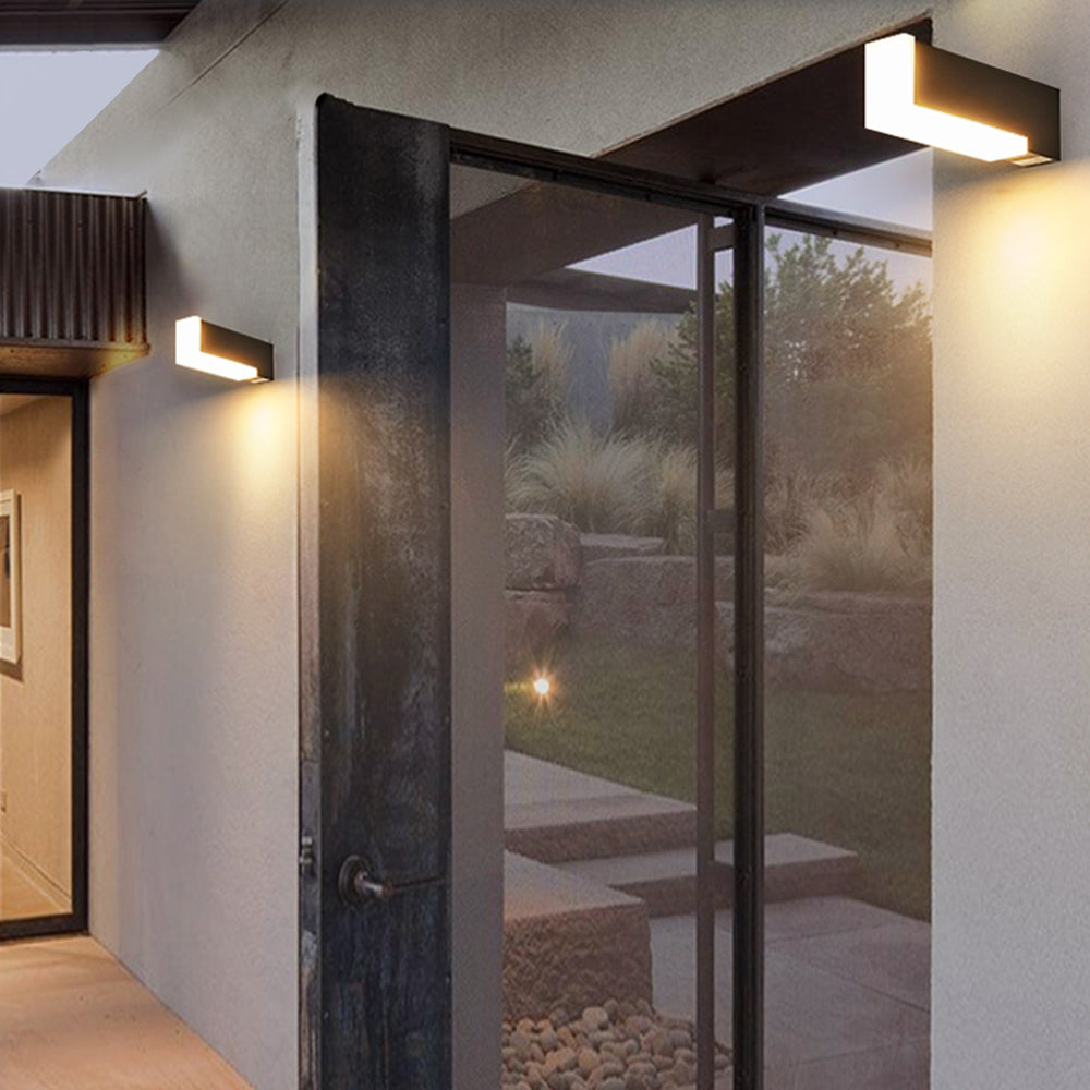 Minimalist Outdoor Wall Sconce – Black, Geometric Shape, Waterproof