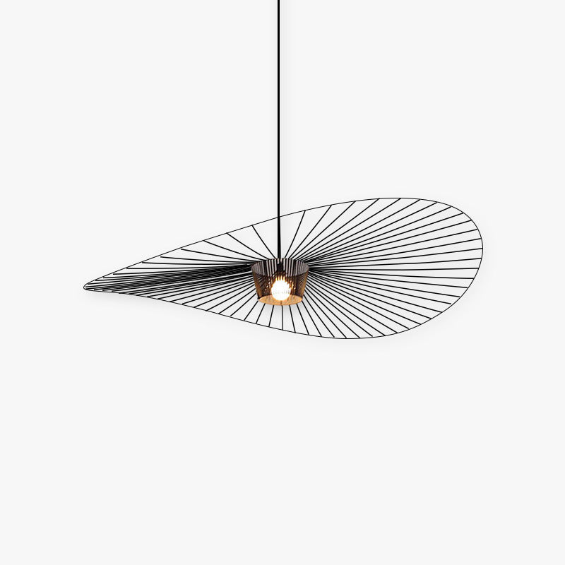 Minimalist Asymmetric Petal Pendant Light with Lines