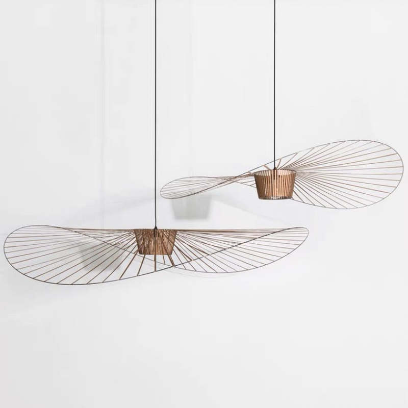 Minimalist Asymmetric Petal Pendant Light with Lines