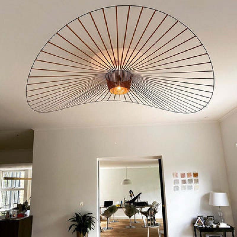 Minimalist Asymmetric Petal Pendant Light with Lines