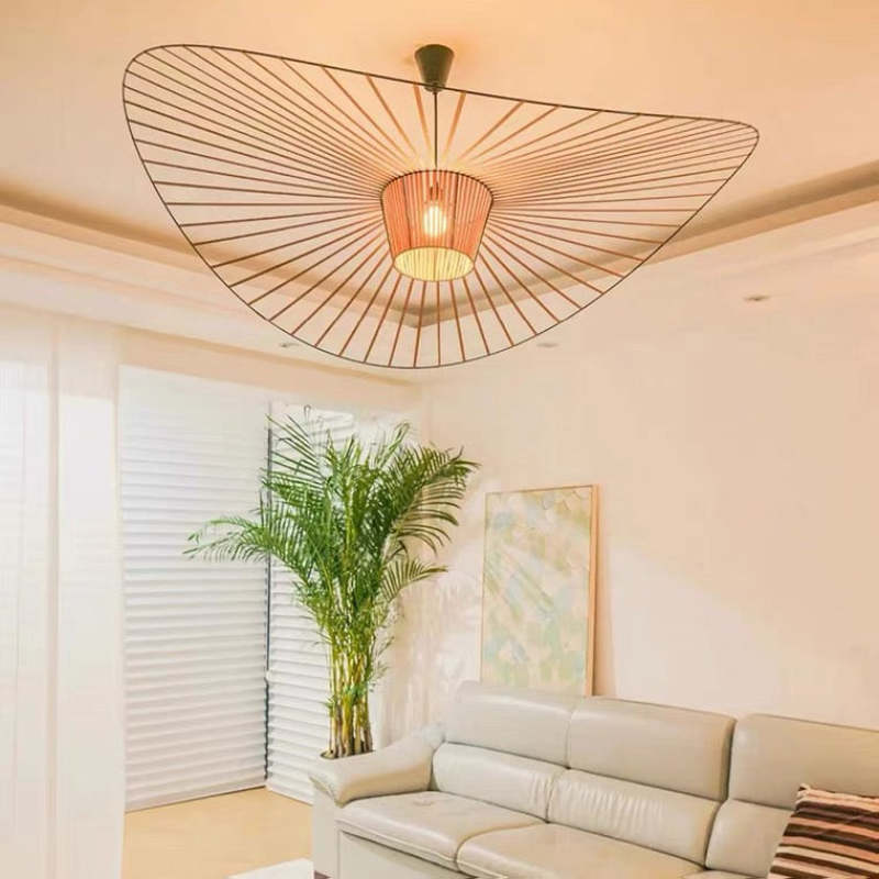 Minimalist Asymmetric Petal Pendant Light with Lines