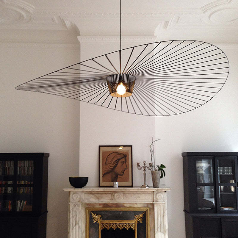 Minimalist Asymmetric Petal Pendant Light with Lines