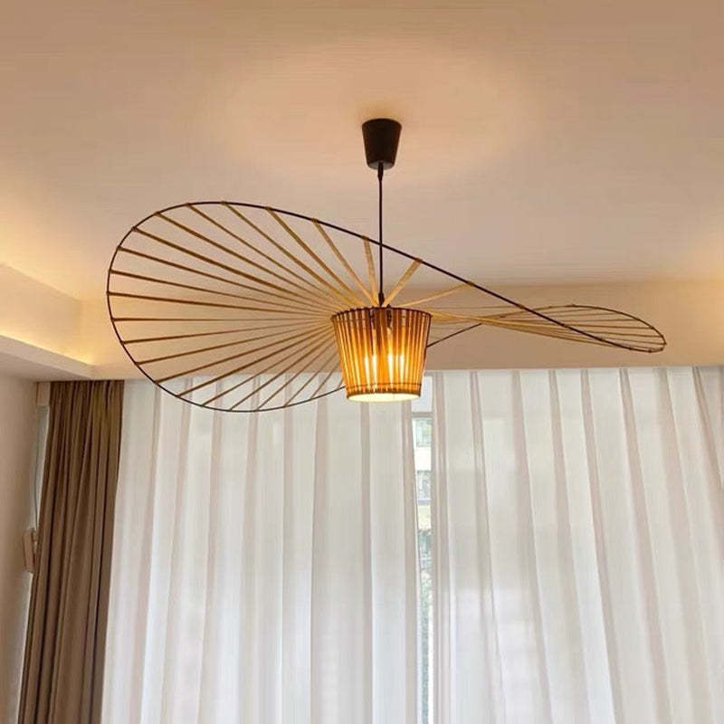 Minimalist Asymmetric Petal Pendant Light with Lines