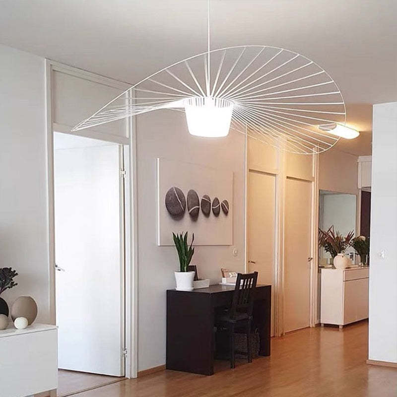 Minimalist Asymmetric Petal Pendant Light with Lines