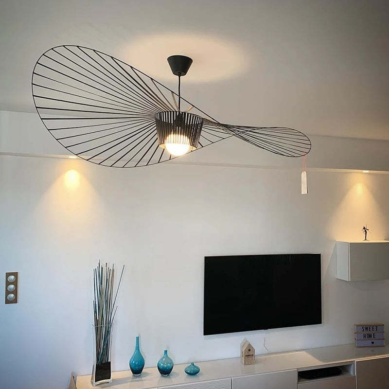 Minimalist Asymmetric Petal Pendant Light with Lines