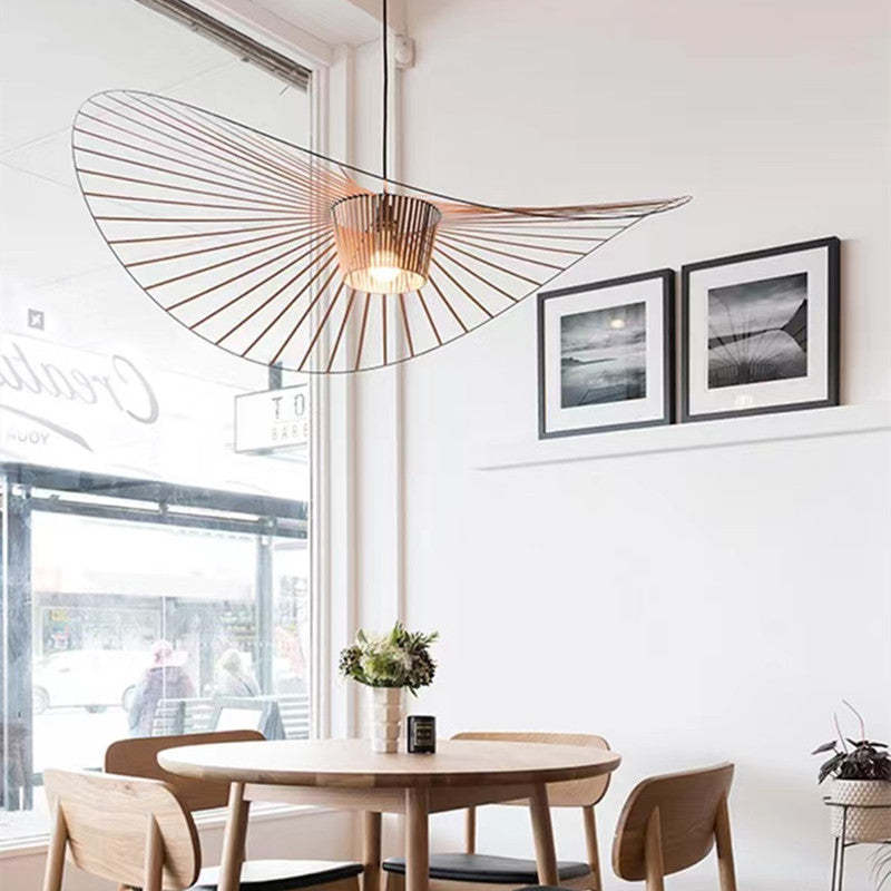 Minimalist Asymmetric Petal Pendant Light with Lines