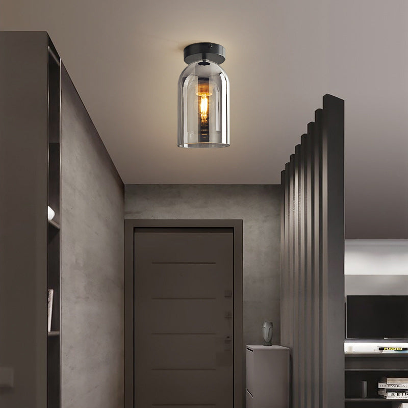 Modern Glass Ceiling Light – Elegant Cylinder Shape