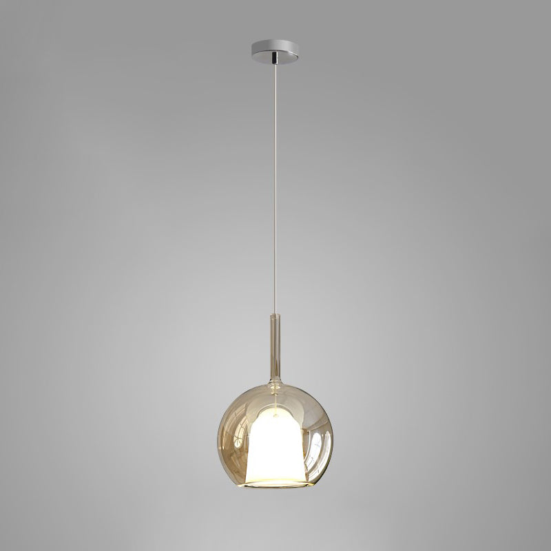 Minimalist Spherical Pendant Light With Cylindrical Top