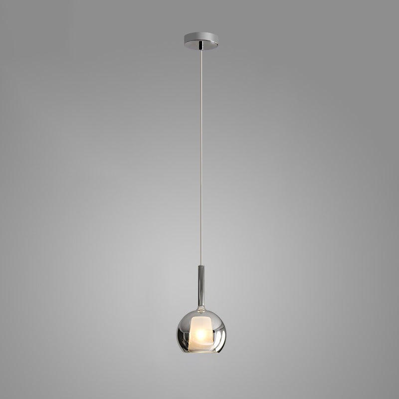 Minimalist Spherical Pendant Light With Cylindrical Top