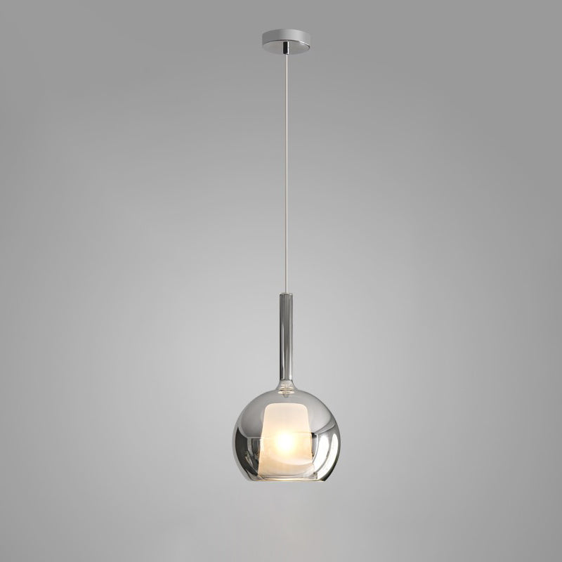 Minimalist Spherical Pendant Light With Cylindrical Top