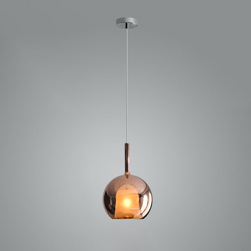 Minimalist Spherical Pendant Light With Cylindrical Top