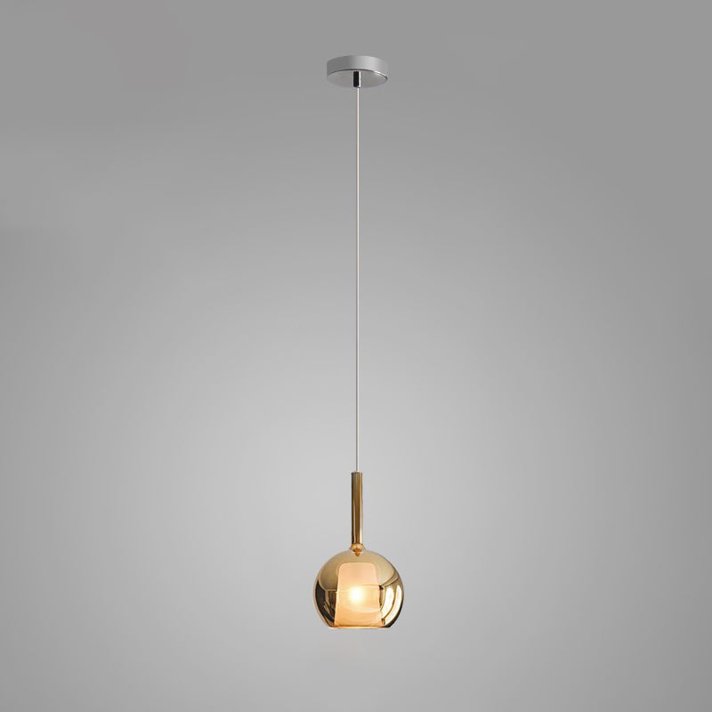 Minimalist Spherical Pendant Light With Cylindrical Top
