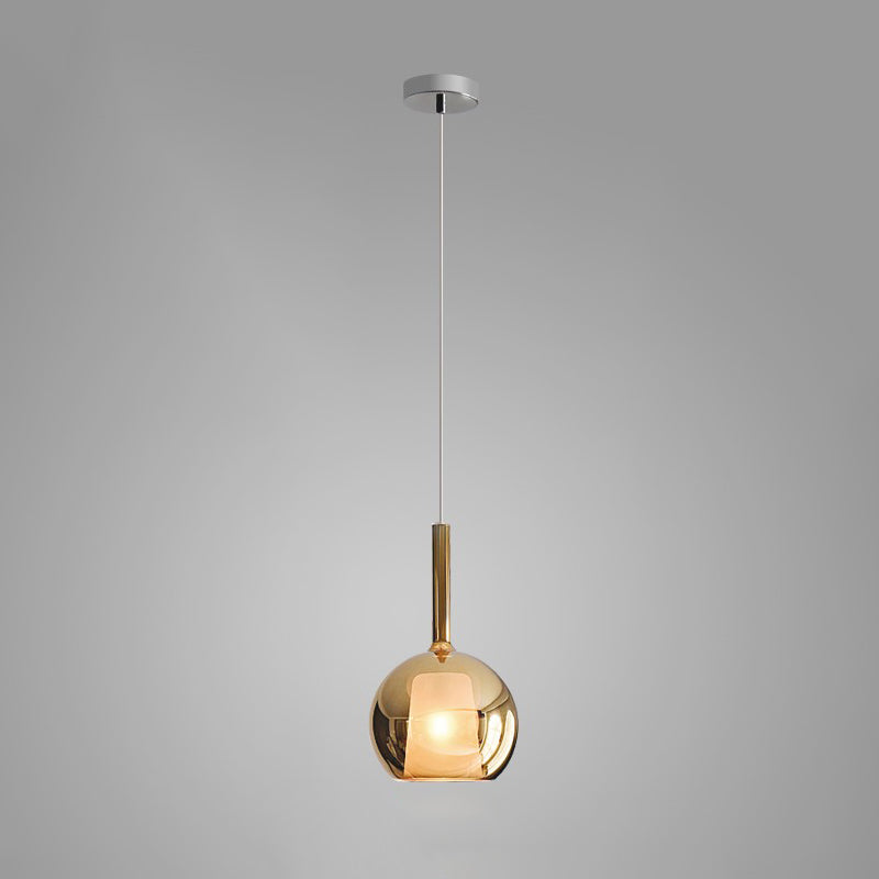 Minimalist Spherical Pendant Light With Cylindrical Top