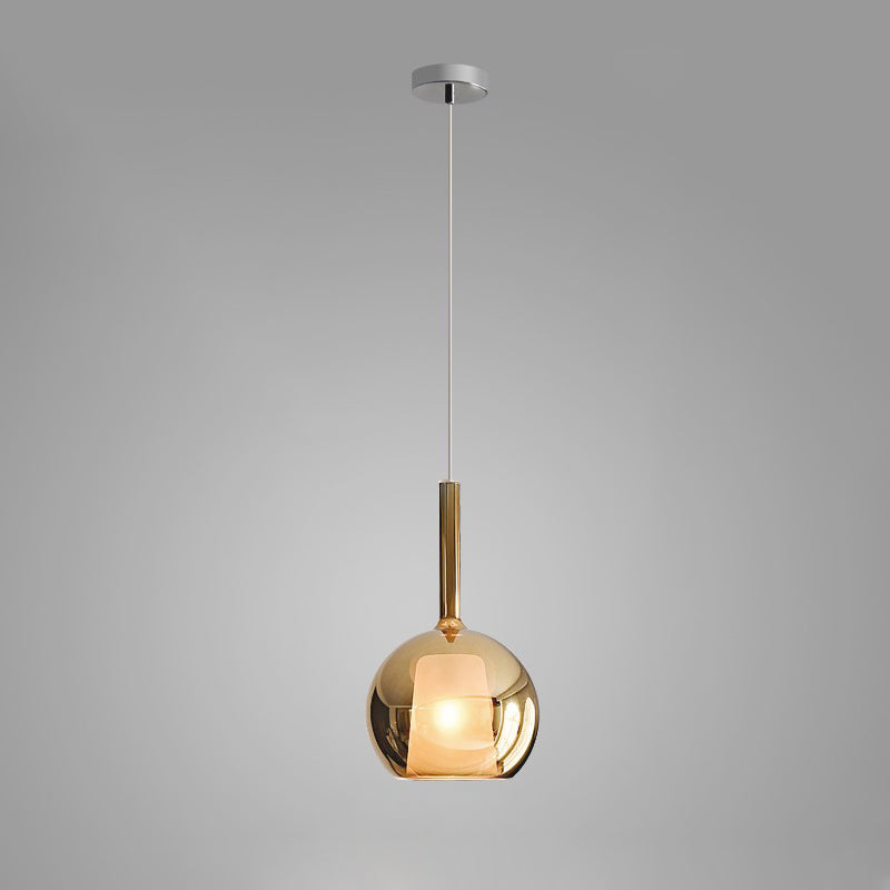 Minimalist Spherical Pendant Light With Cylindrical Top