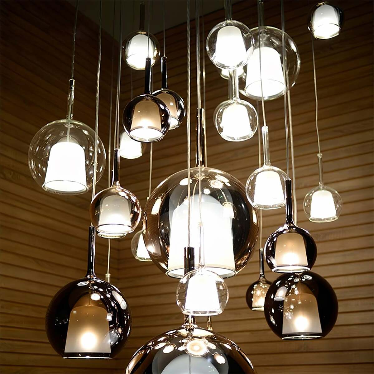Minimalist Spherical Pendant Light With Cylindrical Top