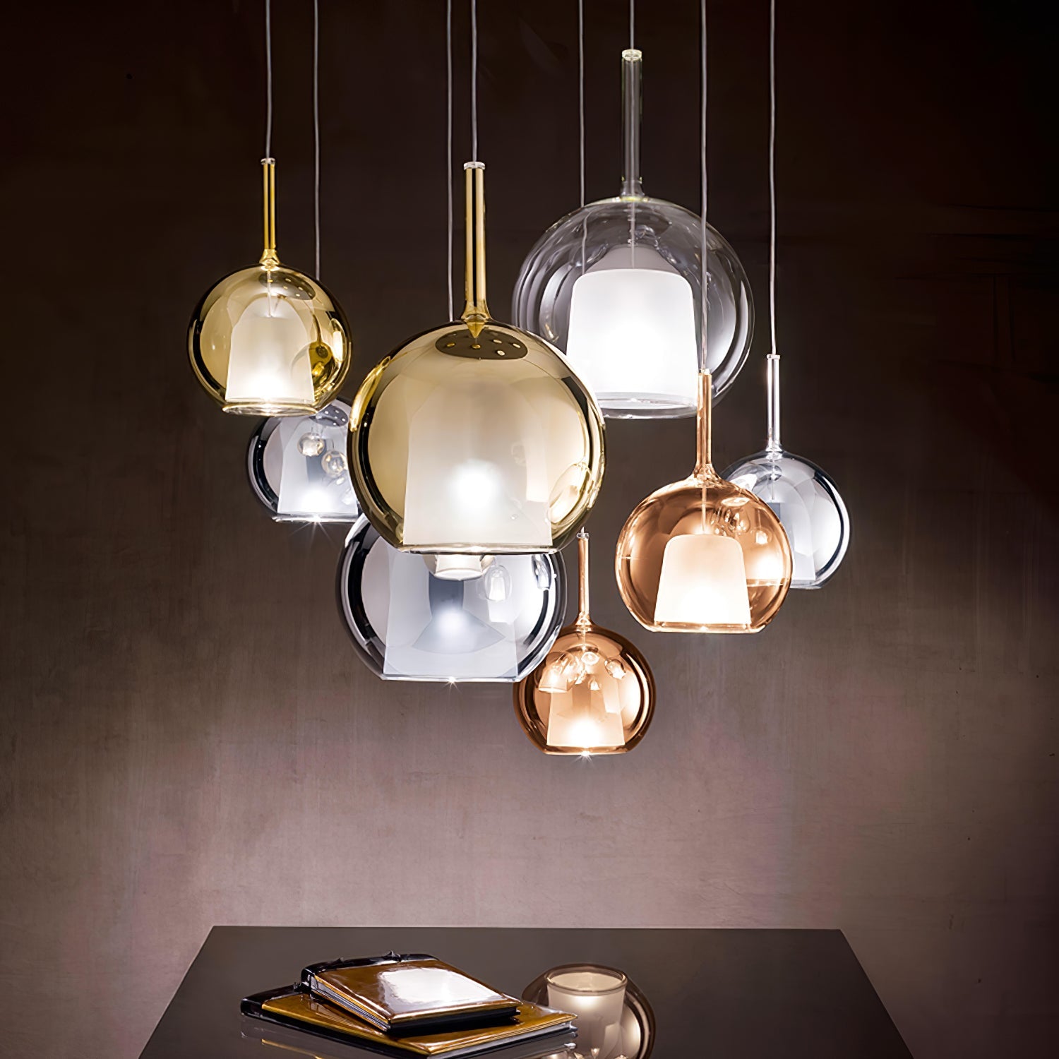 Minimalist Spherical Pendant Light With Cylindrical Top