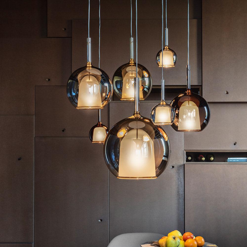 Minimalist Spherical Pendant Light With Cylindrical Top