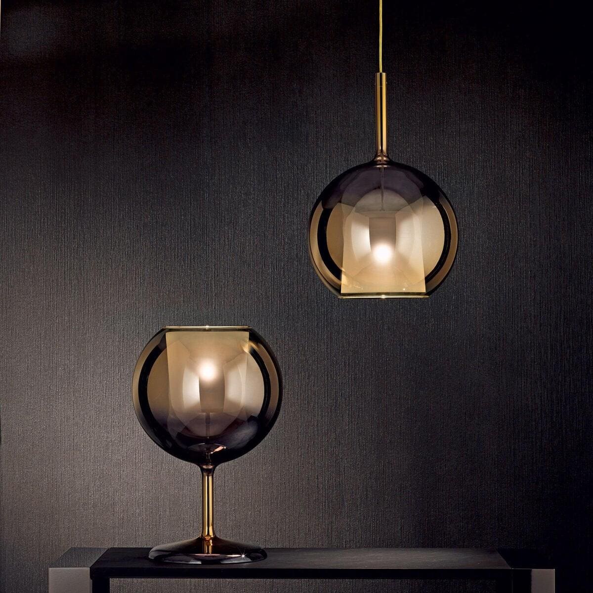 Minimalist Spherical Pendant Light With Cylindrical Top