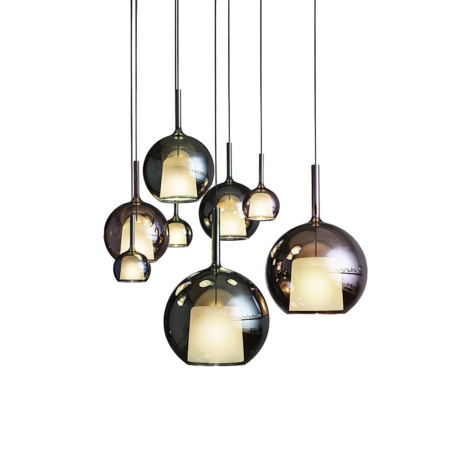 Minimalist Spherical Pendant Light With Cylindrical Top