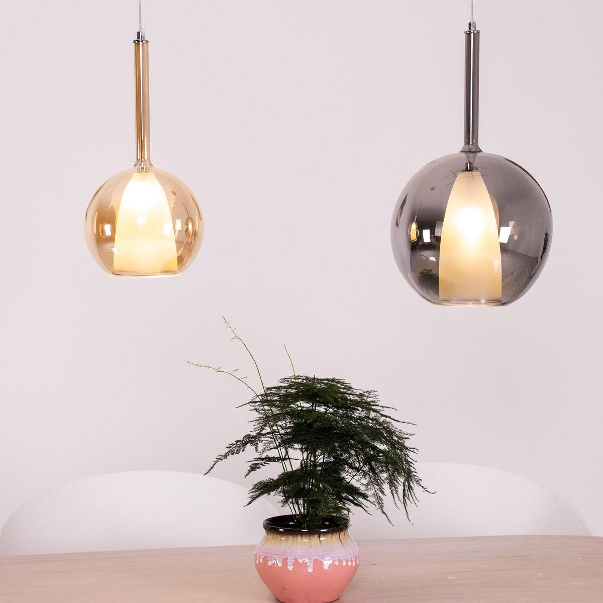 Minimalist Spherical Pendant Light With Cylindrical Top