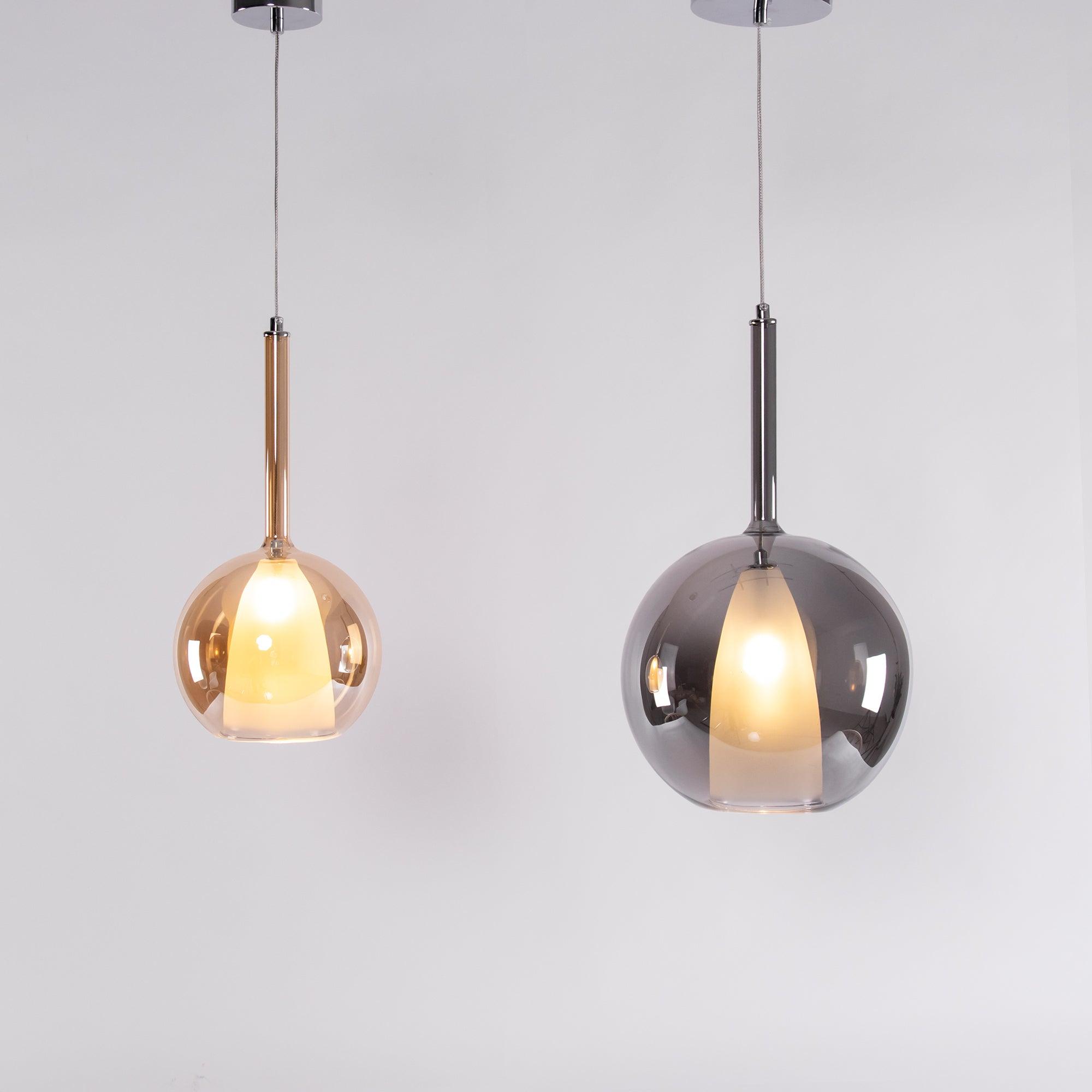Minimalist Spherical Pendant Light With Cylindrical Top